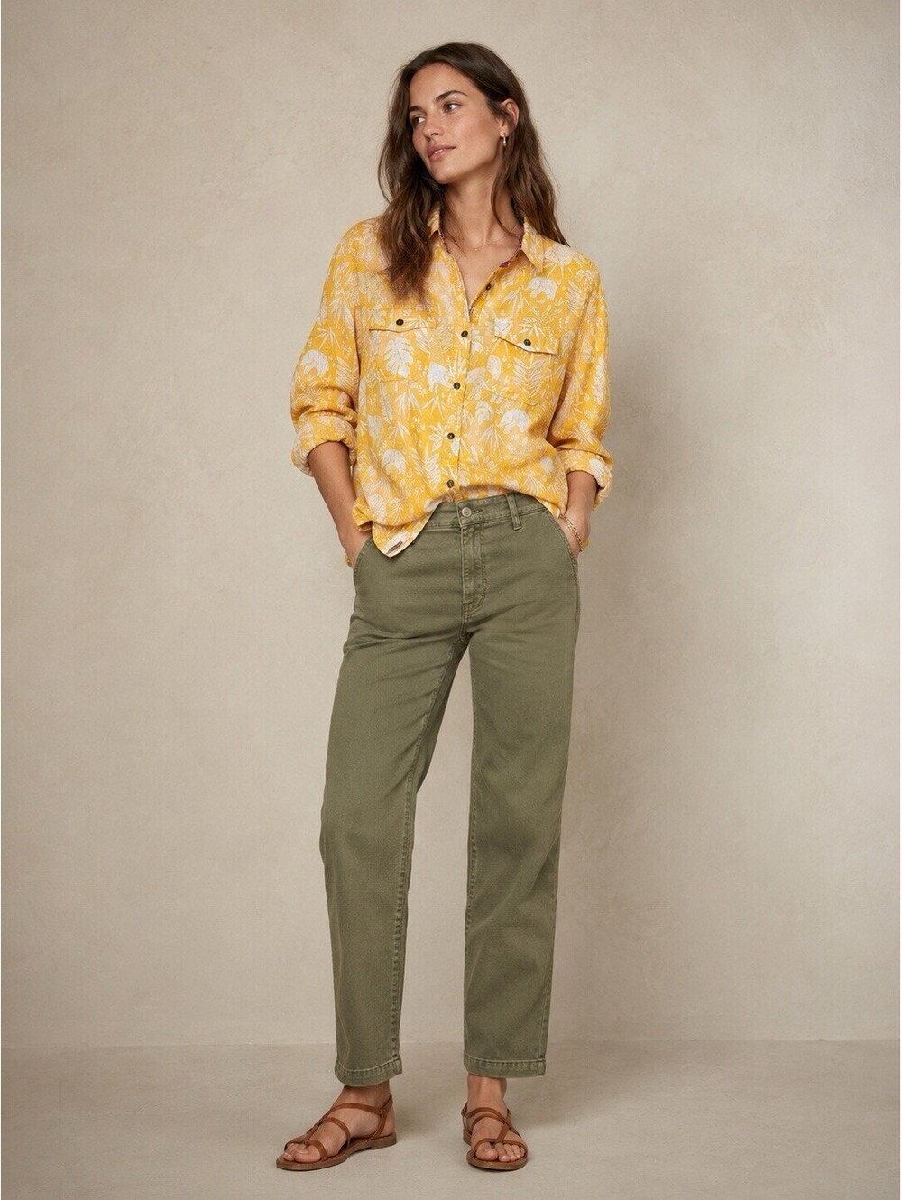 Sundance Top Blouse Womens Medium Yellow Gauze Boho Cotton Elephant Light Summer